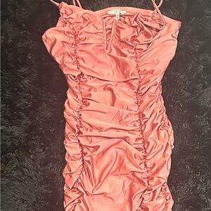 Iris Pink Ruched Dress